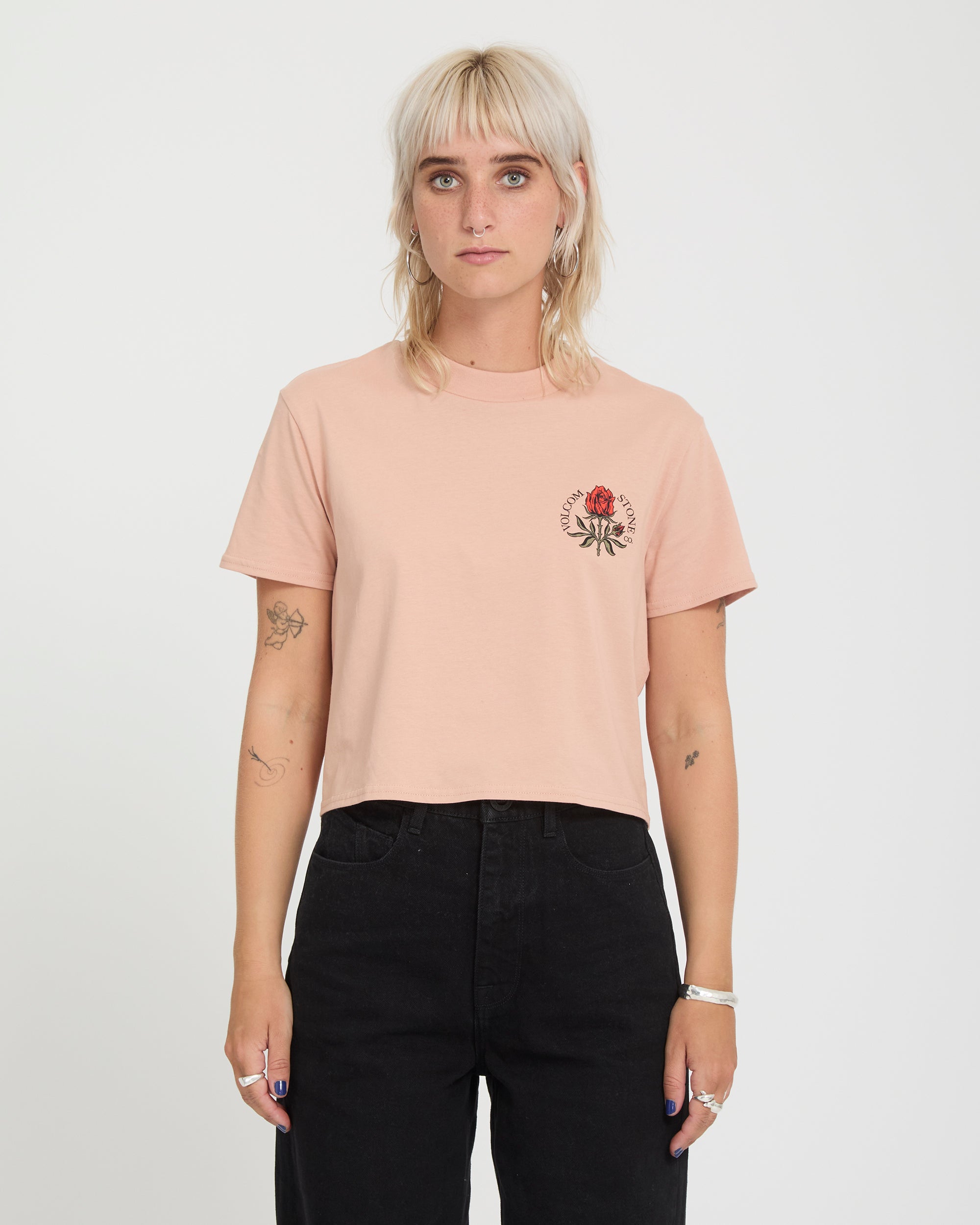 Dial Crop T-Shirt - Misty Rose - Women - Volcom EU – Volcom Europe
