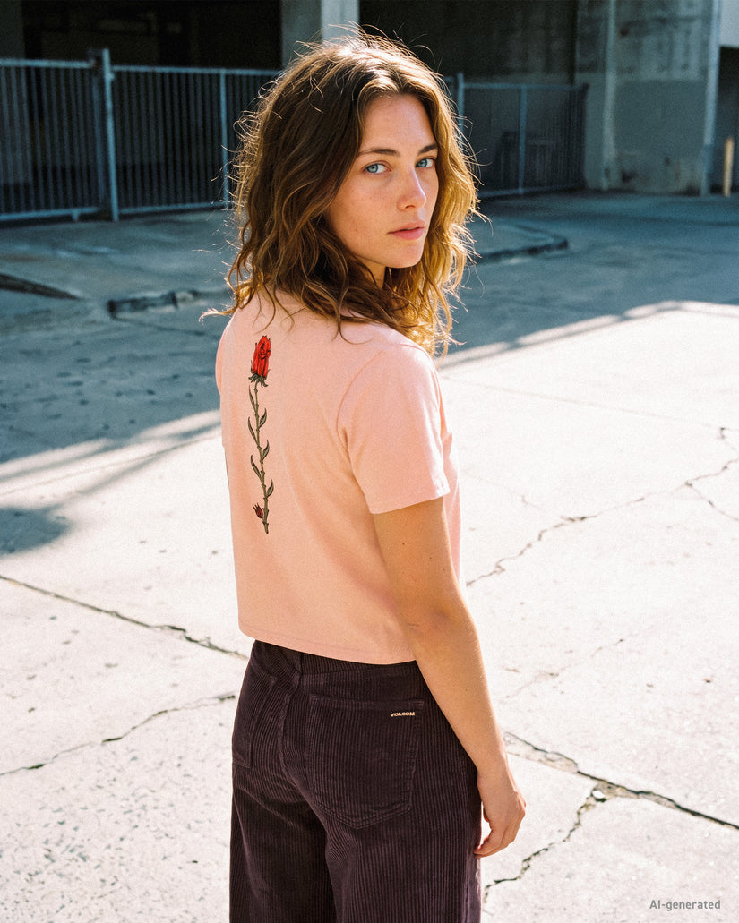Dial Crop T-Shirt - Misty Rose