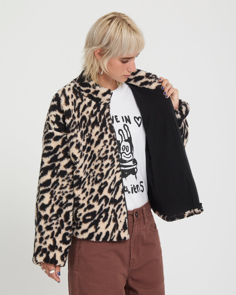 Wylding Out Sherpa Jacket - Animal Print