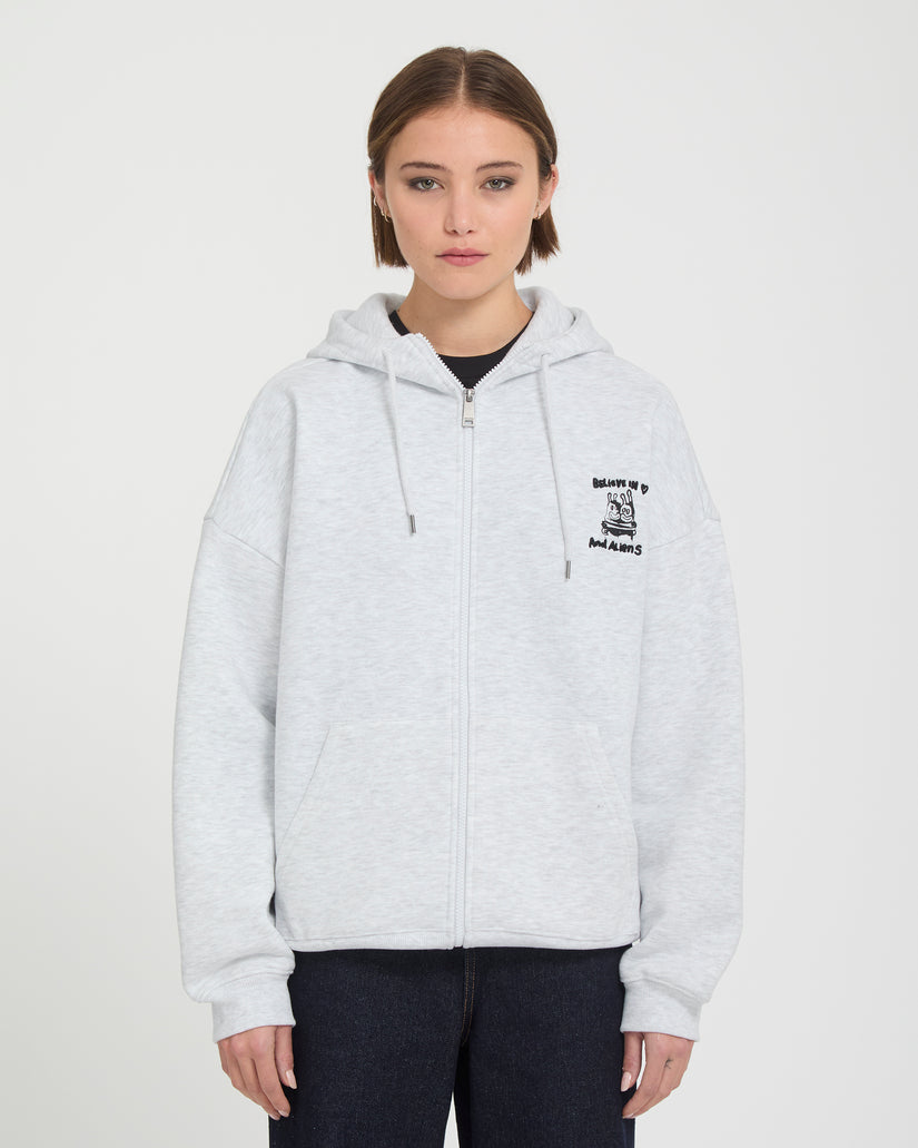 Ozzy Fleece Zip Hoodie - Bone Heather