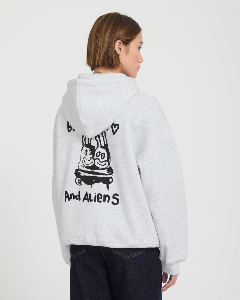 Ozzy Fleece Zip Hoodie - Bone Heather