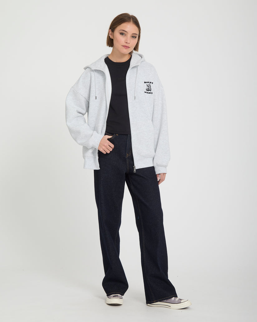 Ozzy Fleece Zip Hoodie - Bone Heather