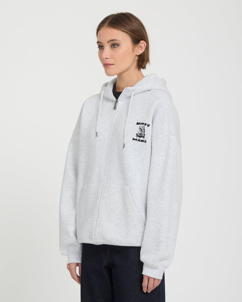 Ozzy Fleece Zip Hoodie - Bone Heather