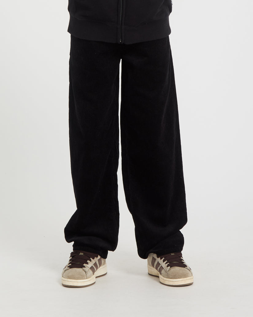 Freazy Loose Elasticated Waist Corduroy Trousers - Black - (KIDS)