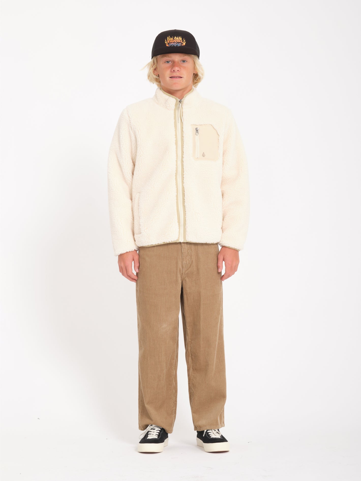 Muzzer Fuzzar Zip Sherpa Sweatshirt - DIRTY WHITE - (KIDS)