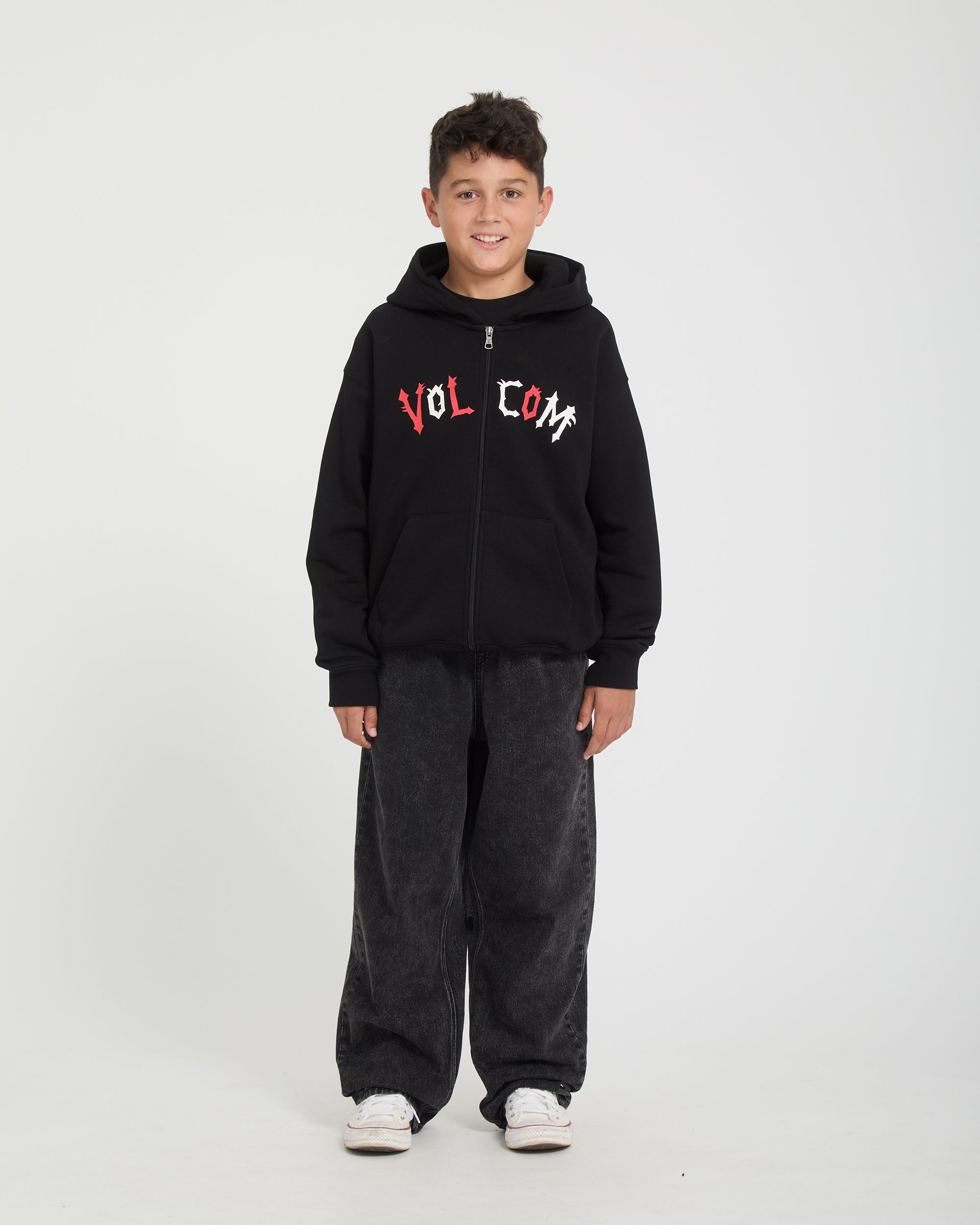 Ozzy Fleece Full Zip Hoodie - Black - Boys - Volcom EU – Volcom Europe