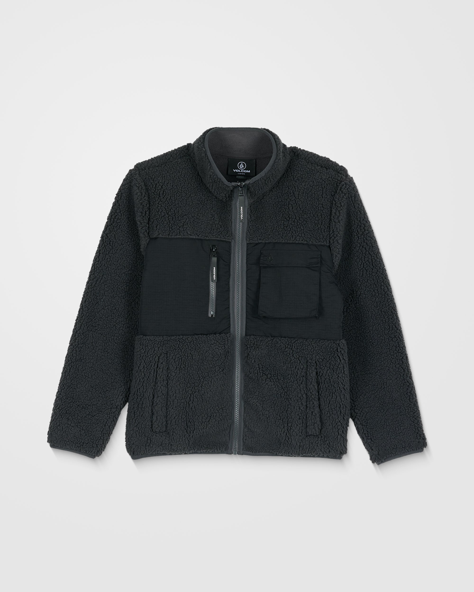 Storm Stone Full Zip Sherpa - Asphalt Black - Boys - Volcom EU