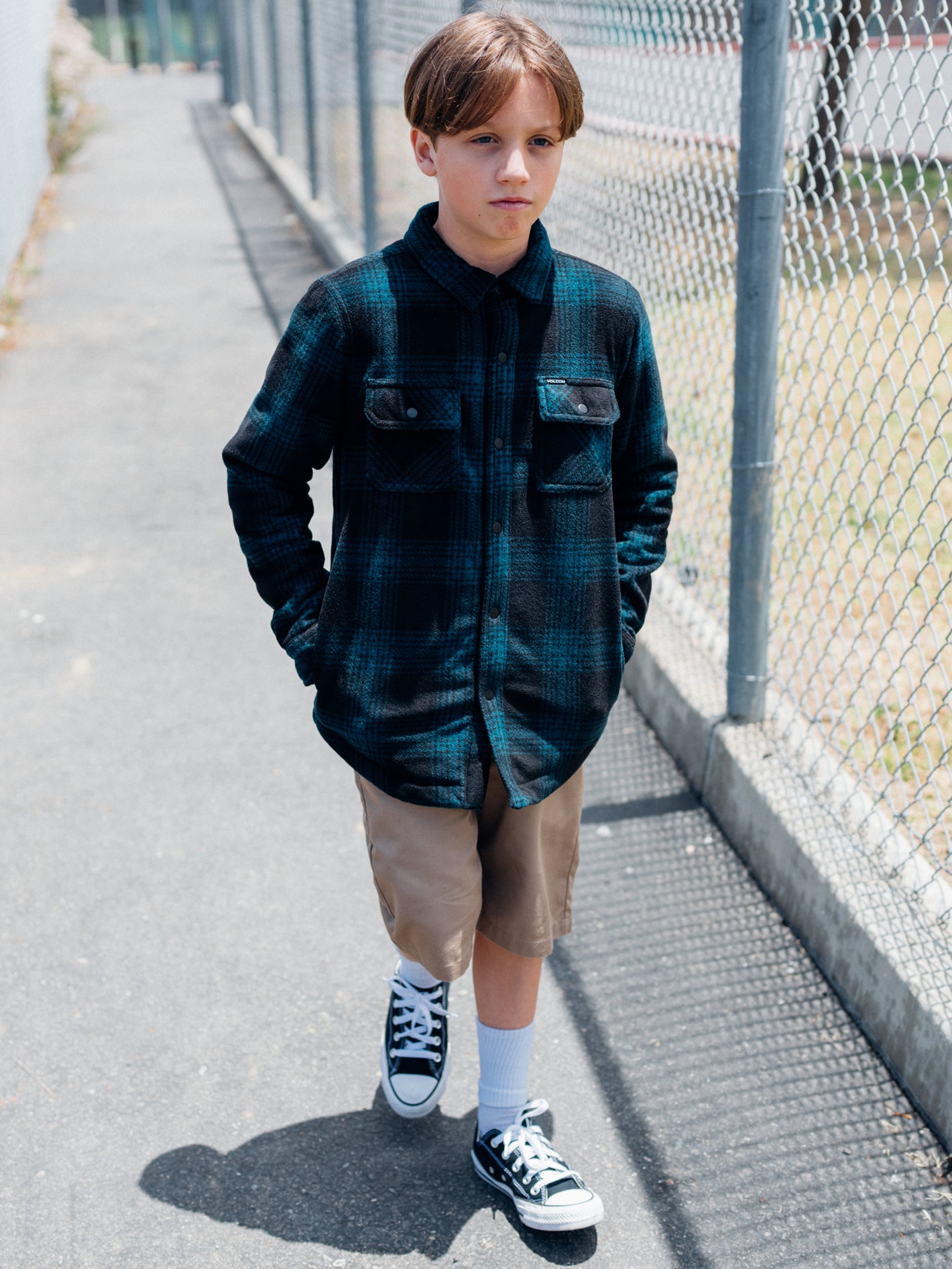 Bowered Fleece Over-Shirt - Evergreen - (KIDS)