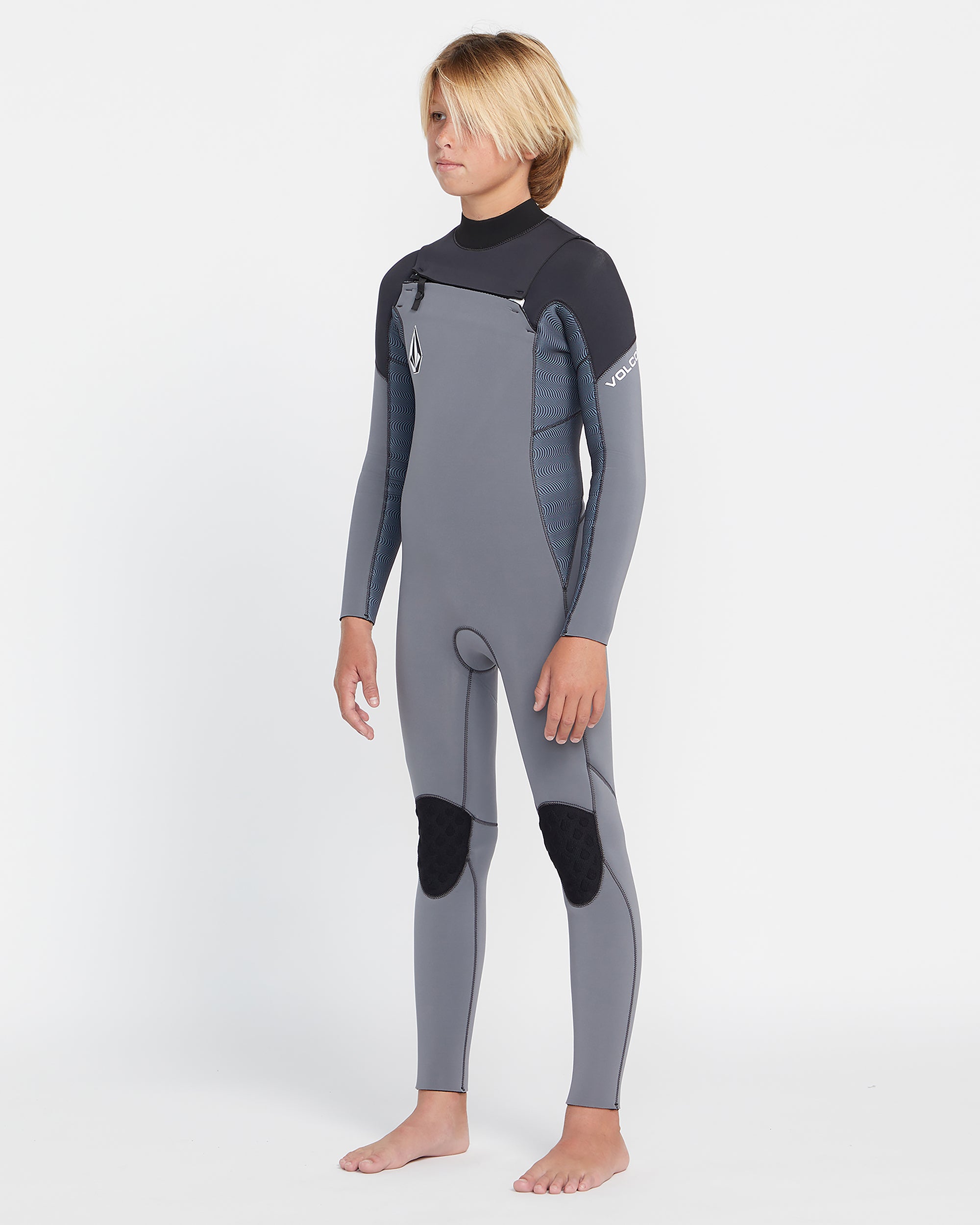 3/2Mm Long Sleeve Chest Zip Full Wetsuit - Charcoal - (KIDS