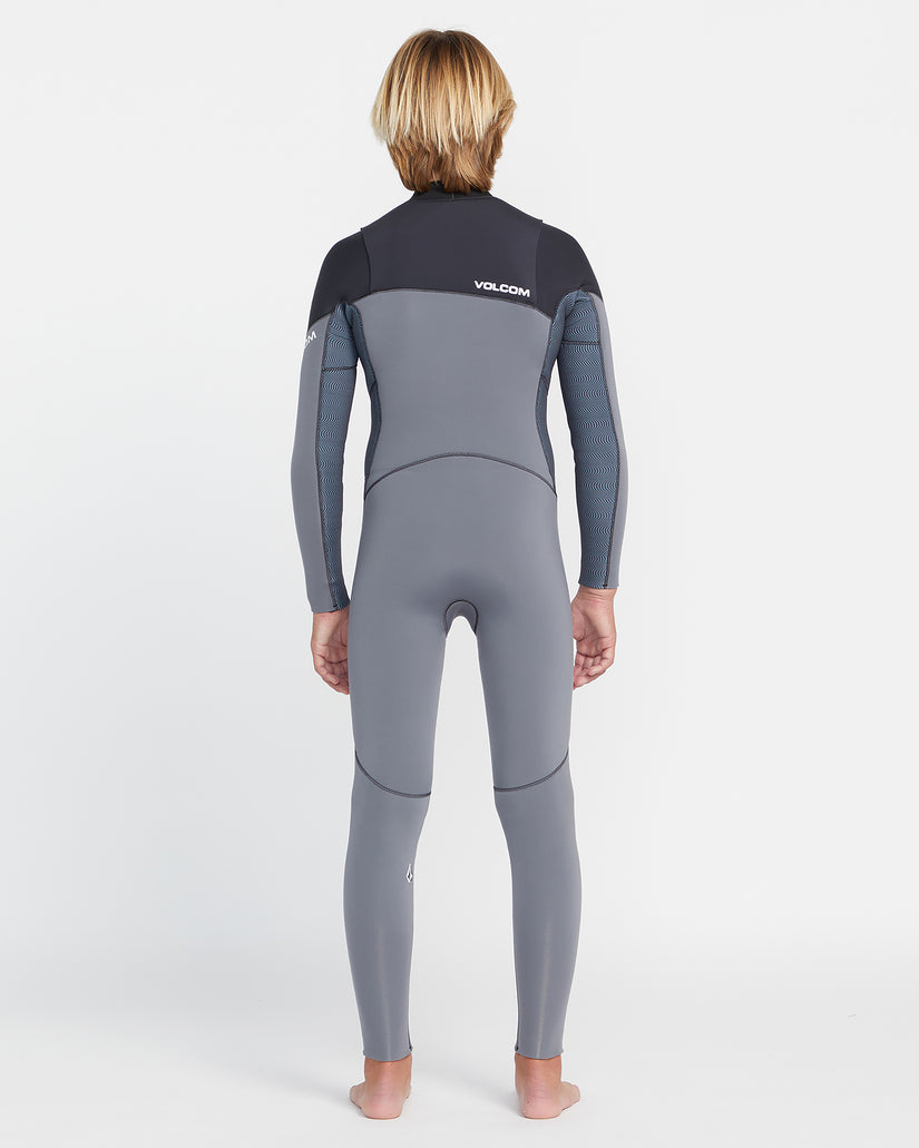 3/2Mm Long Sleeve Chest Zip Full Wetsuit - Charcoal - (KIDS)