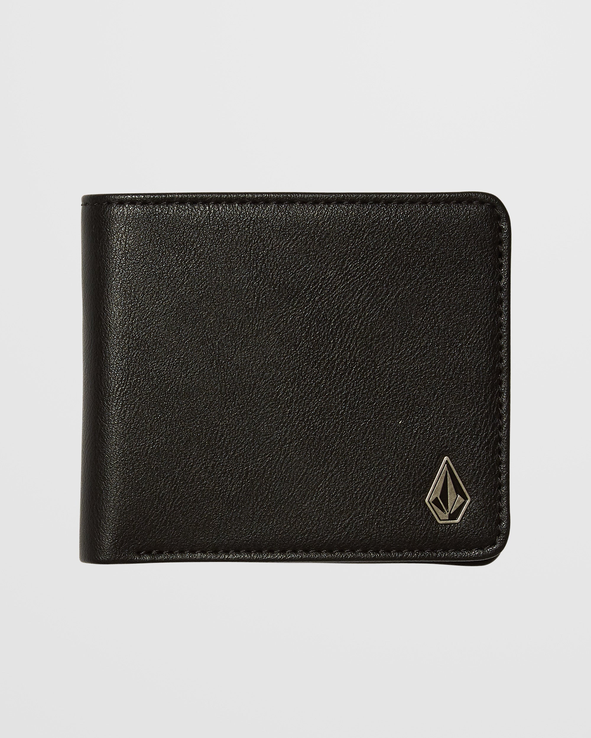 Slim Stone Small Wallet - Black