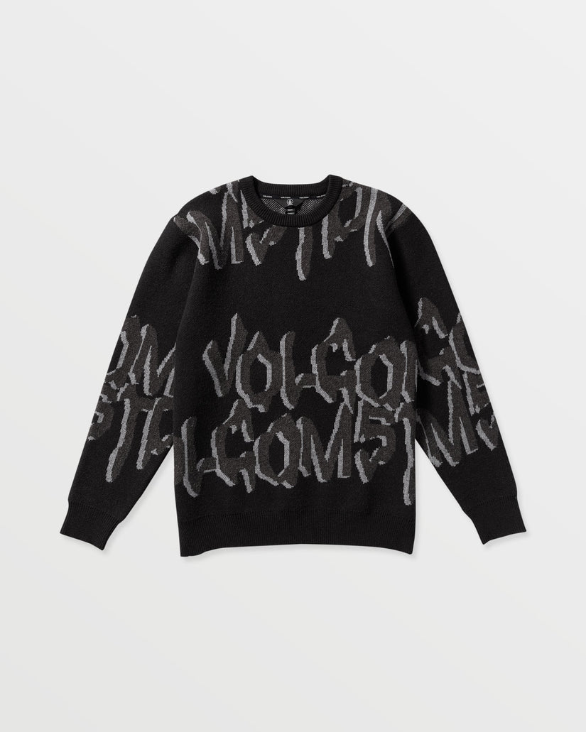 Stone Jacquard Sweater - Black