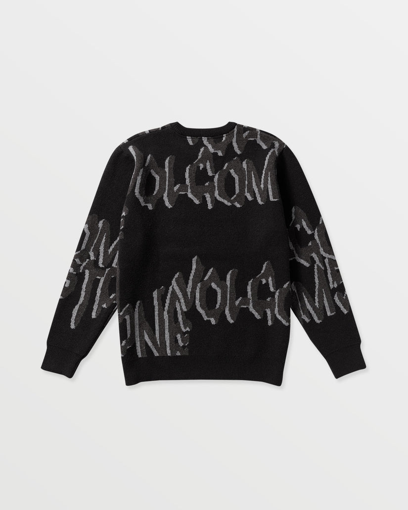 Stone Jacquard Sweater - Black