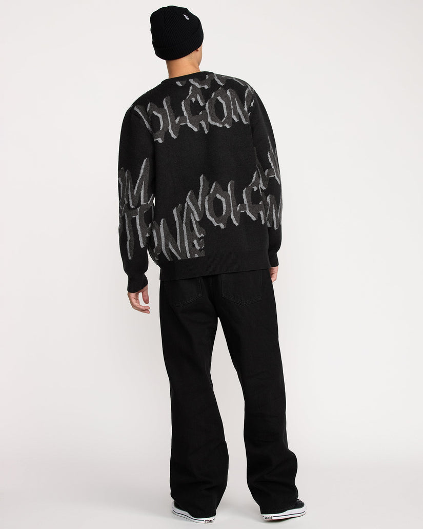 Stone Jacquard Sweater - Black