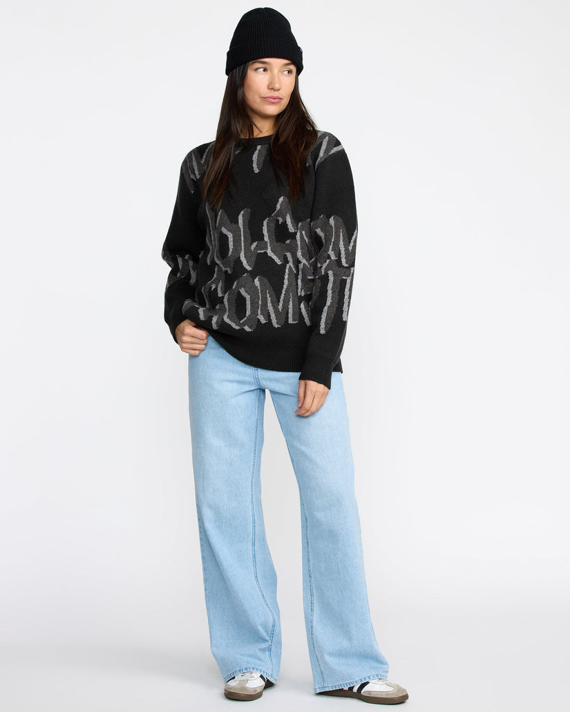 Stone Jacquard Sweater - Black