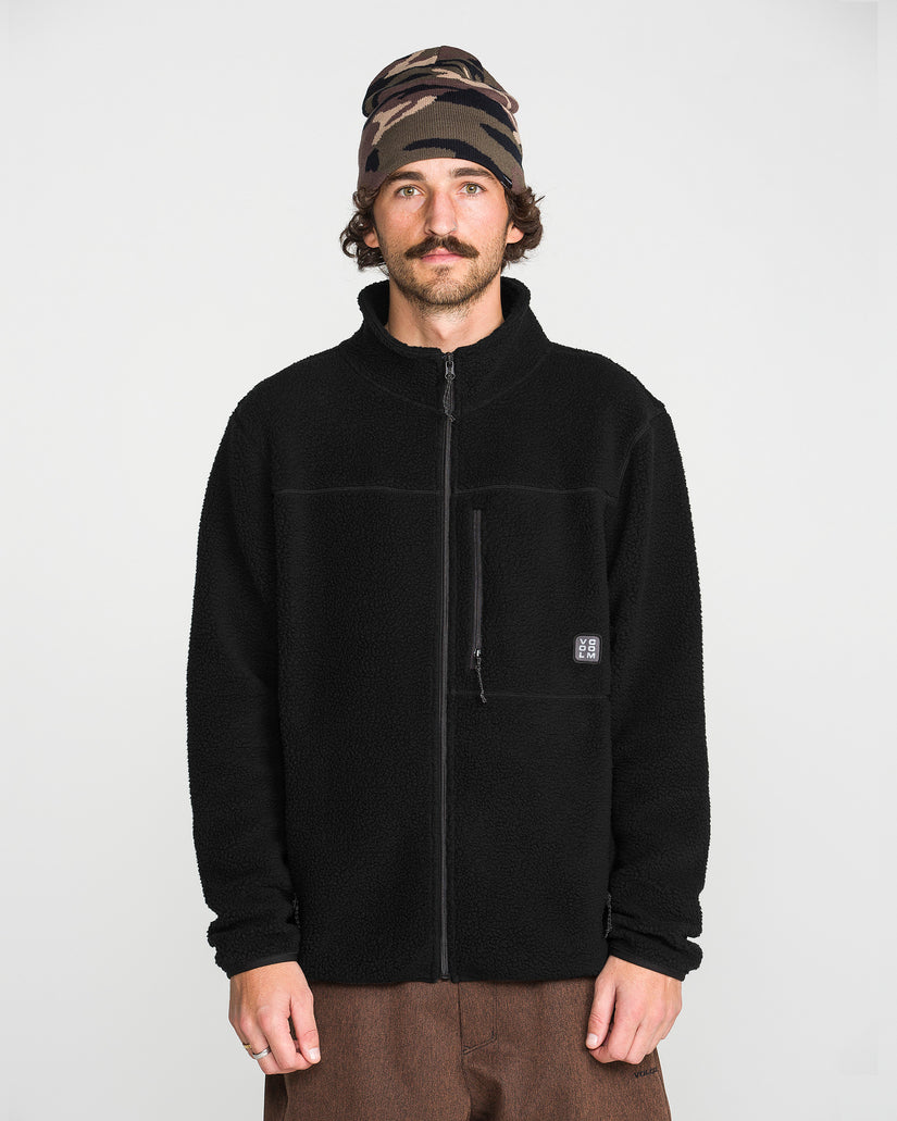 Nelson Sherpa Full Zip Jacket - Black