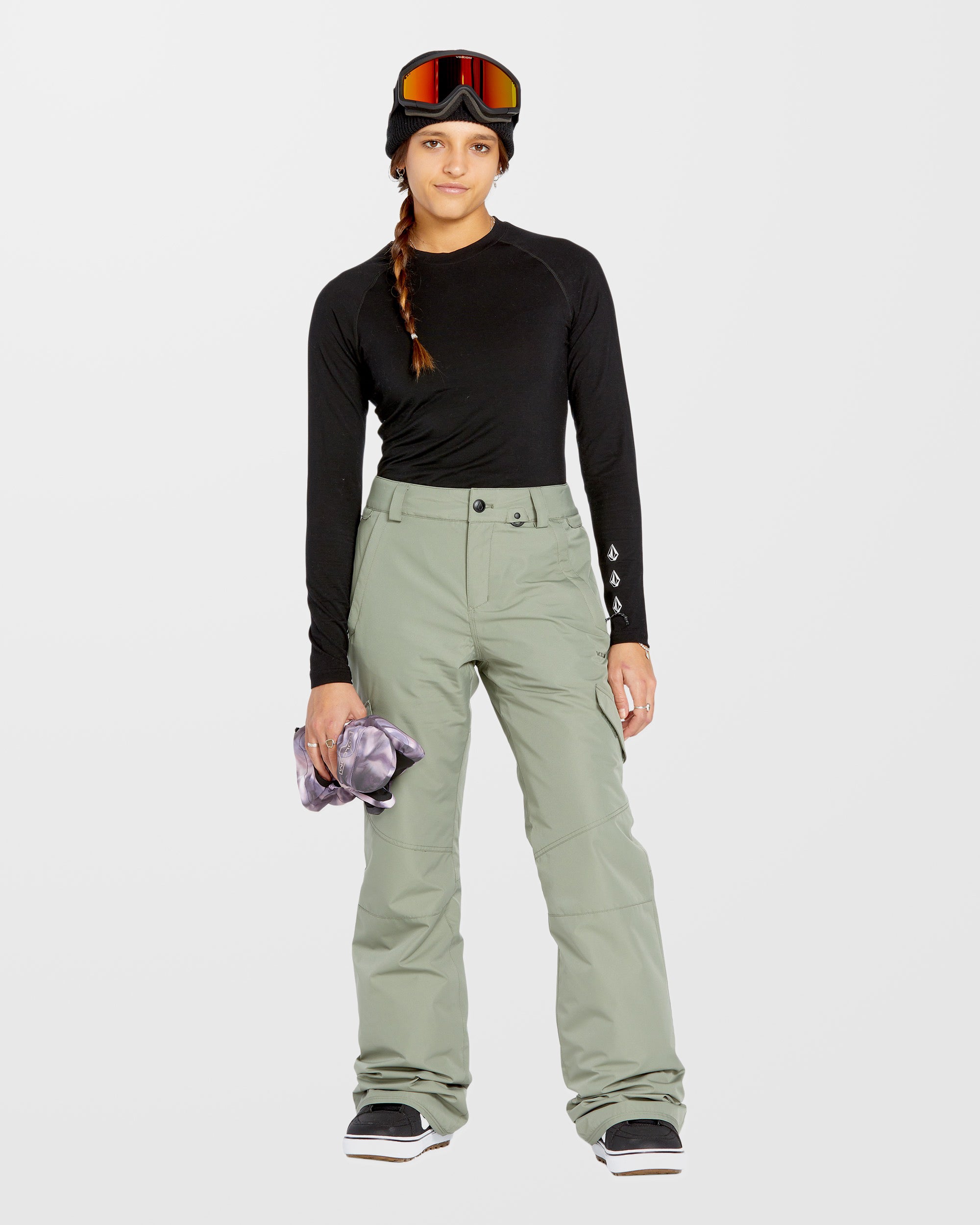 Pantalón Trekking Mujer Pantalón Volcom Bridger Ins Mujer - Outdoor Con Forro Impermeable Pantalón Invierno Forrado