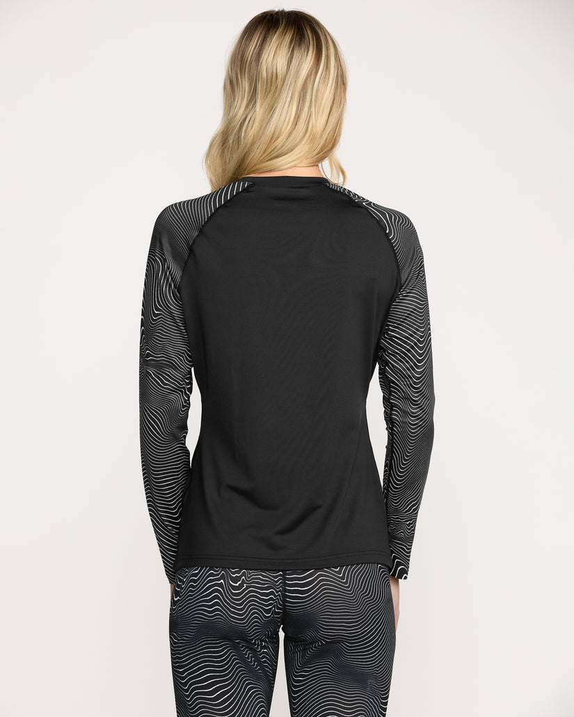 W V-Science Base Layer Top - Black White