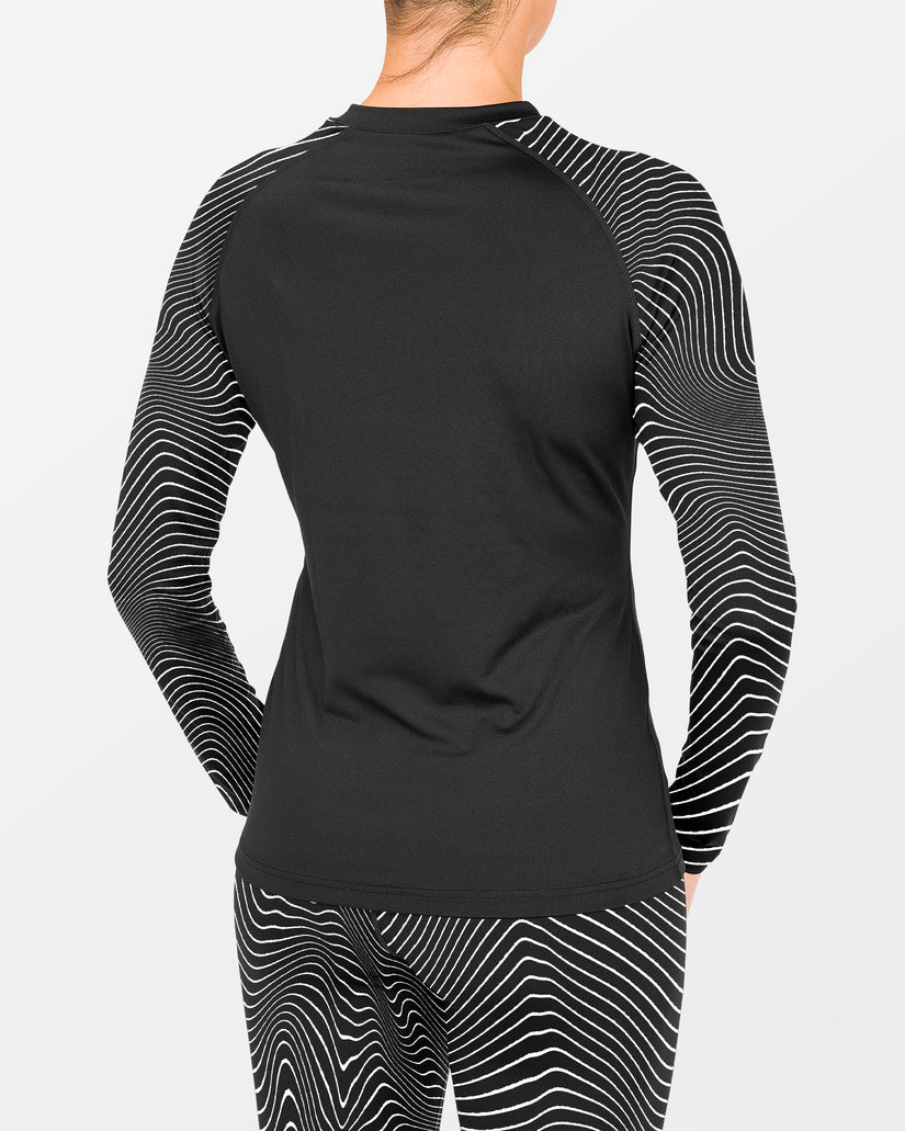 W V-Science Base Layer Top - Black White