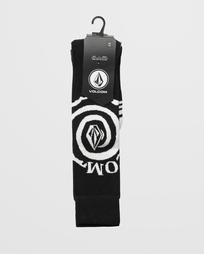 Spiral Over-The-Calf Socks - Black