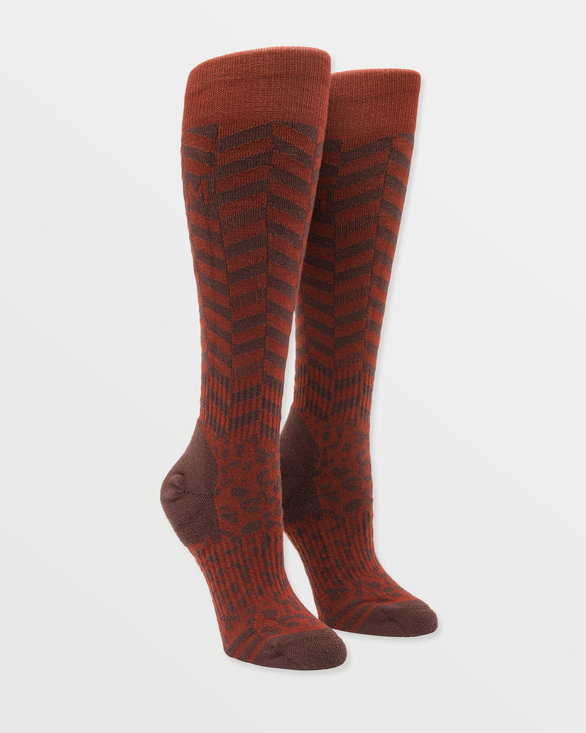 Cheetah Chev Otc Socks - Henna