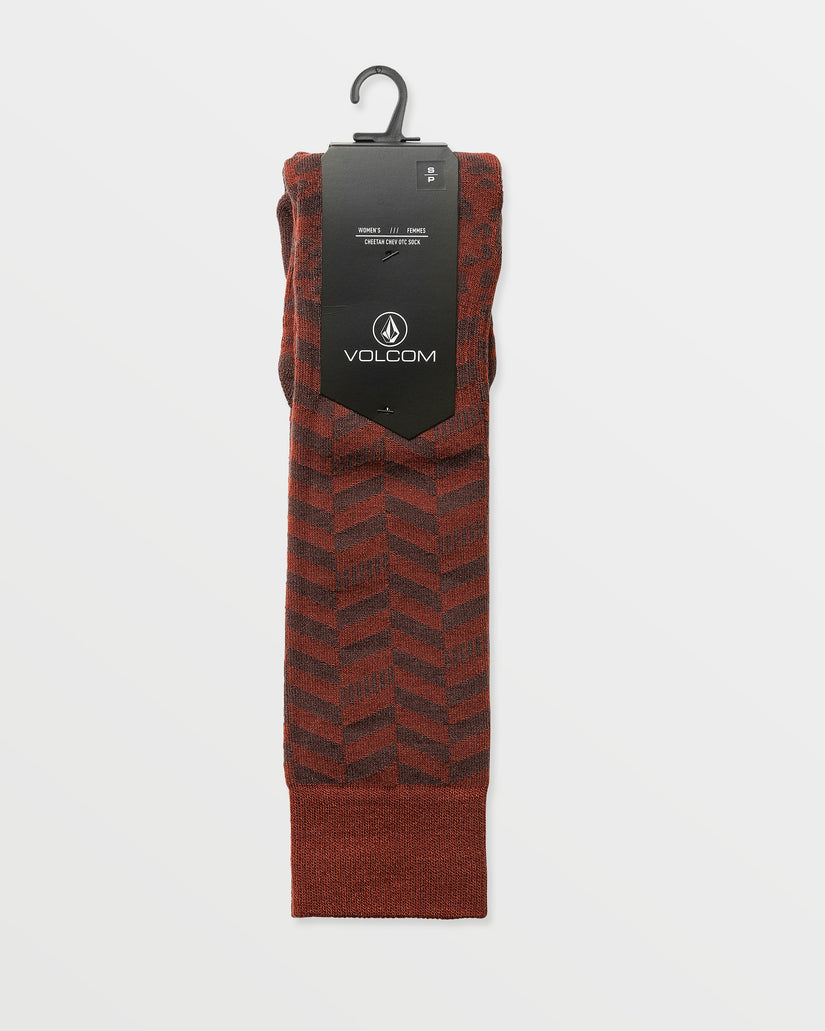 Cheetah Chev Otc Socks - Henna