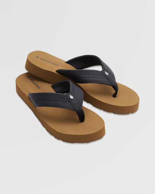 Sandalo Infradito Donna Volcom Eco Concourse – Nero/bianco, Taglia 38, Suola In Schiuma BLOOM Con Alghe, Ecologico