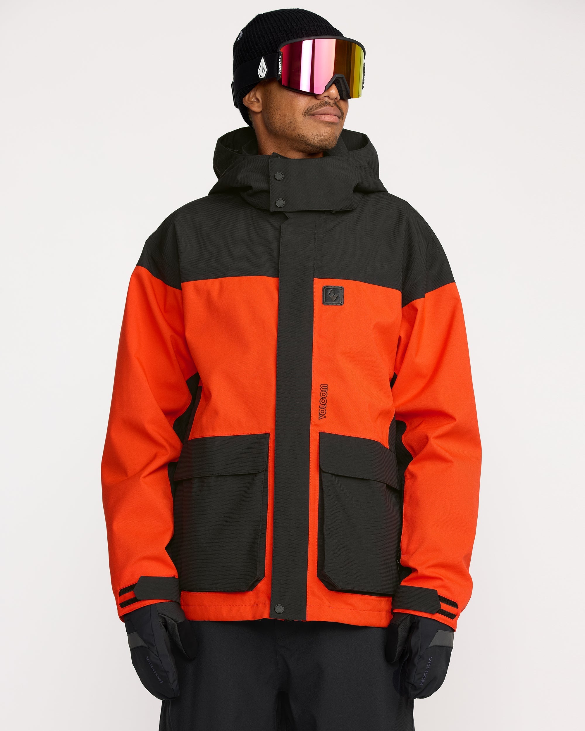 VOLCOM オレンジ スノーボードジャケット Anyox Guide Gore-tex Pro Shell Jacket - Orange Shock - Men