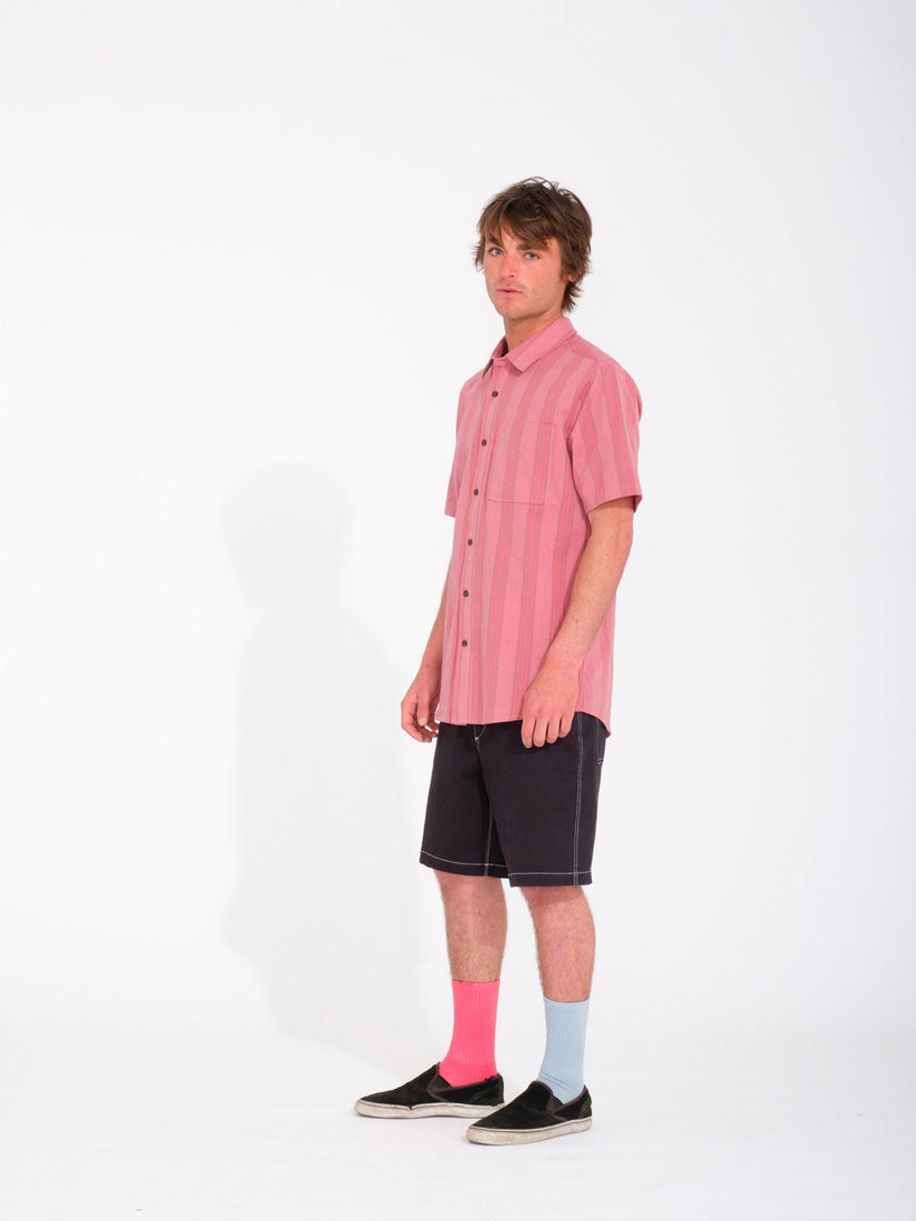 Newbar Newbar Stripe Shirt - WASHED RUBY - Men - Volcom EU – Volcom Europe