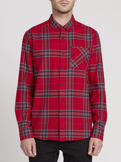 Caden Plaid Shirt - Engine Red (A0531906_ENR) [F]