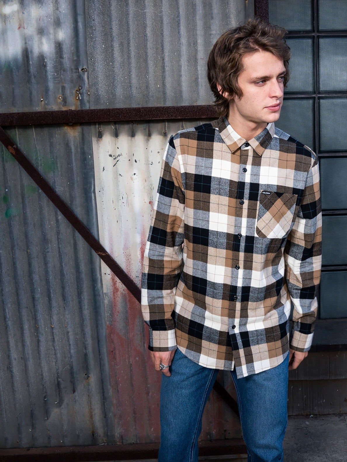 Caden Plaid Shirt - PRIMER WHITE (A0532005_PWT) [2235]