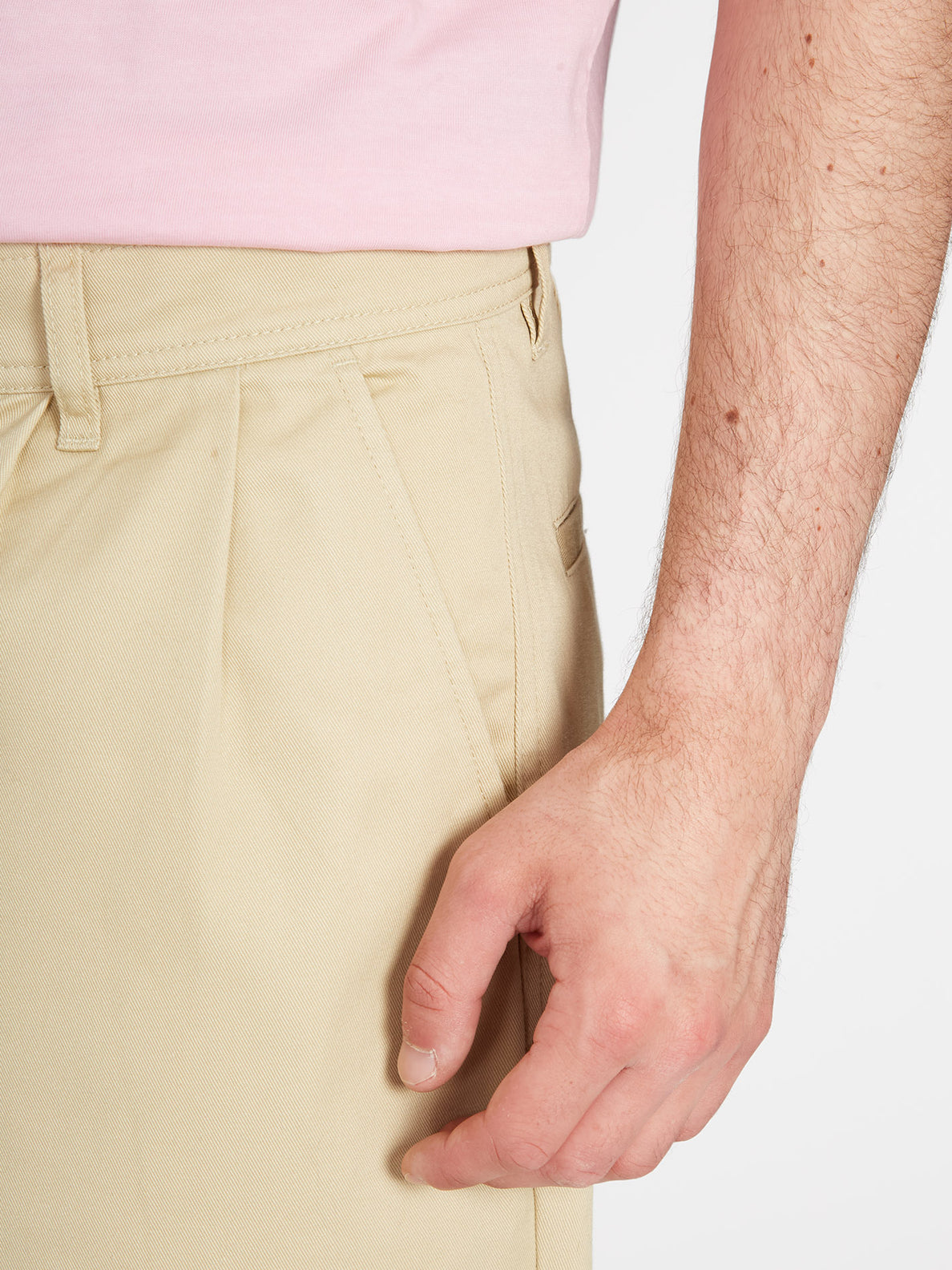Pleated Chino Trousers - ALMOND (A1112300_ALD) [5]