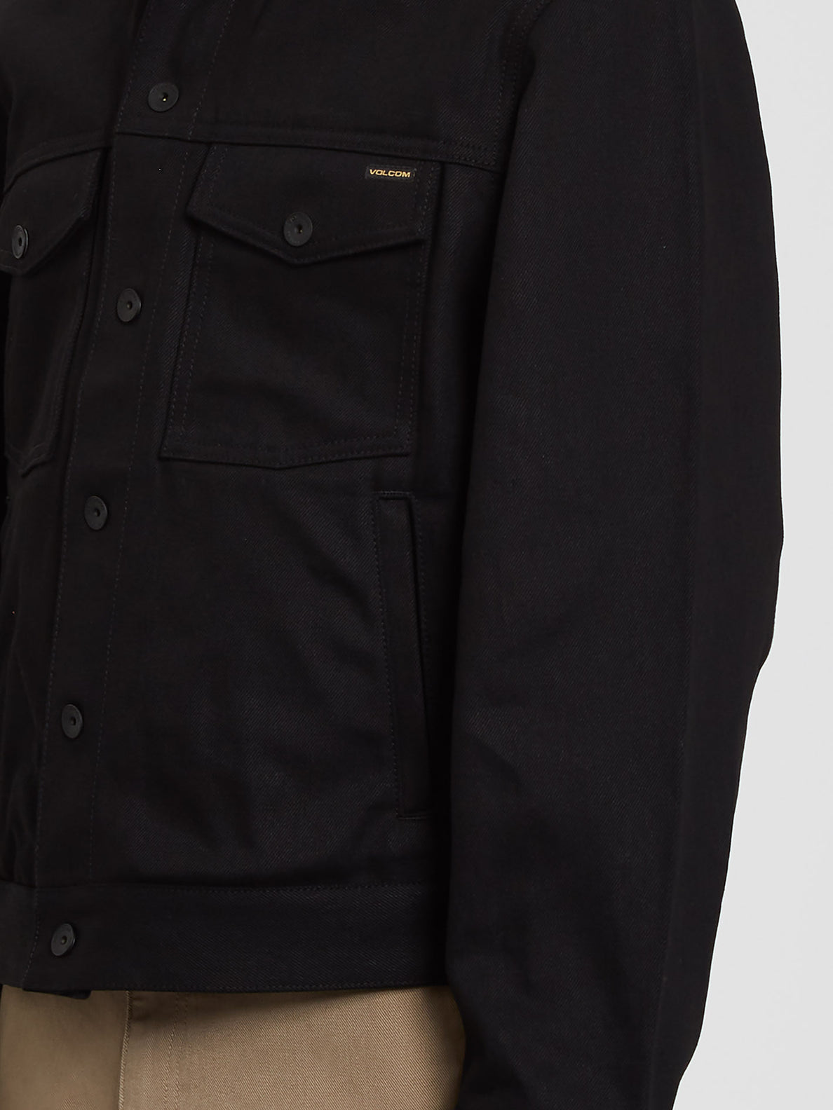 Volcom black denim best sale jacket