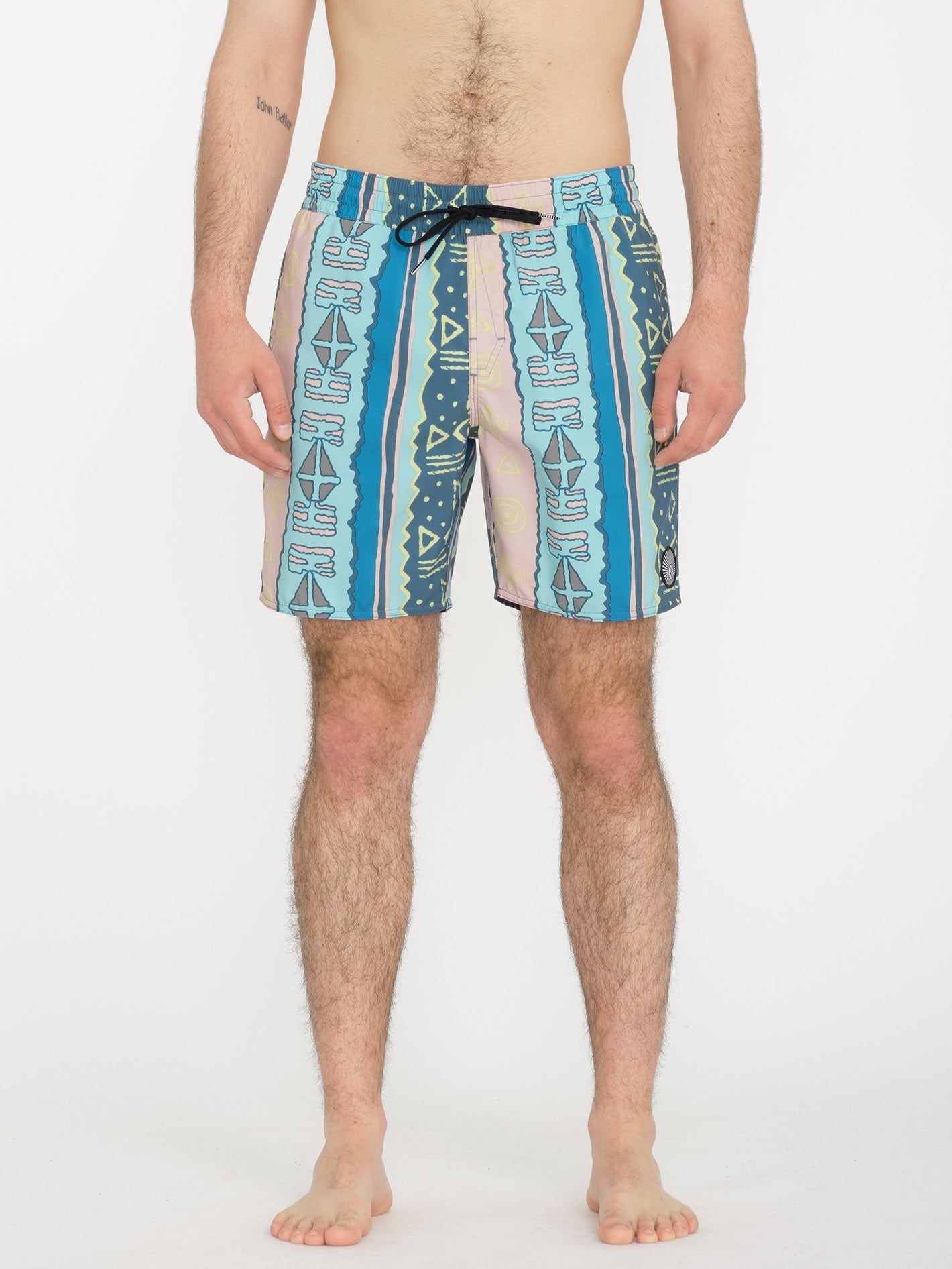 Lido Print Trunk 17" Boardshort - CRETE BLUE