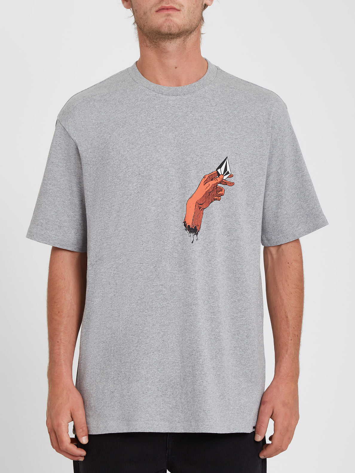 Hand Down T-shirt - HEATHER GREY (A4332112_HGR) [F]