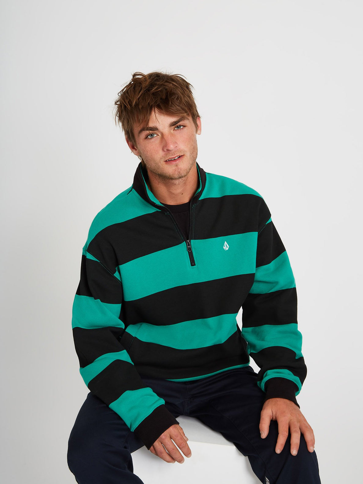 Serum Quarter Zip Sweatshirt - Synergy Green (A4612108_SYG) [F]