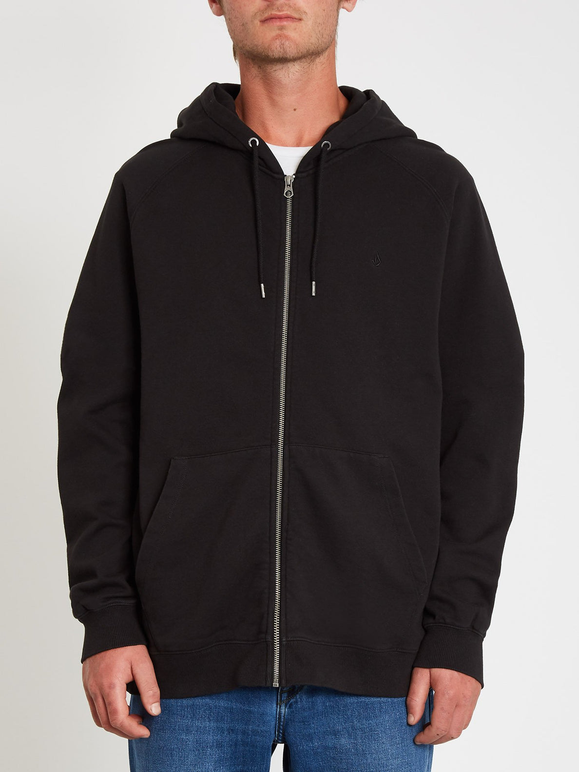 Volcom black zip hoodie cheap