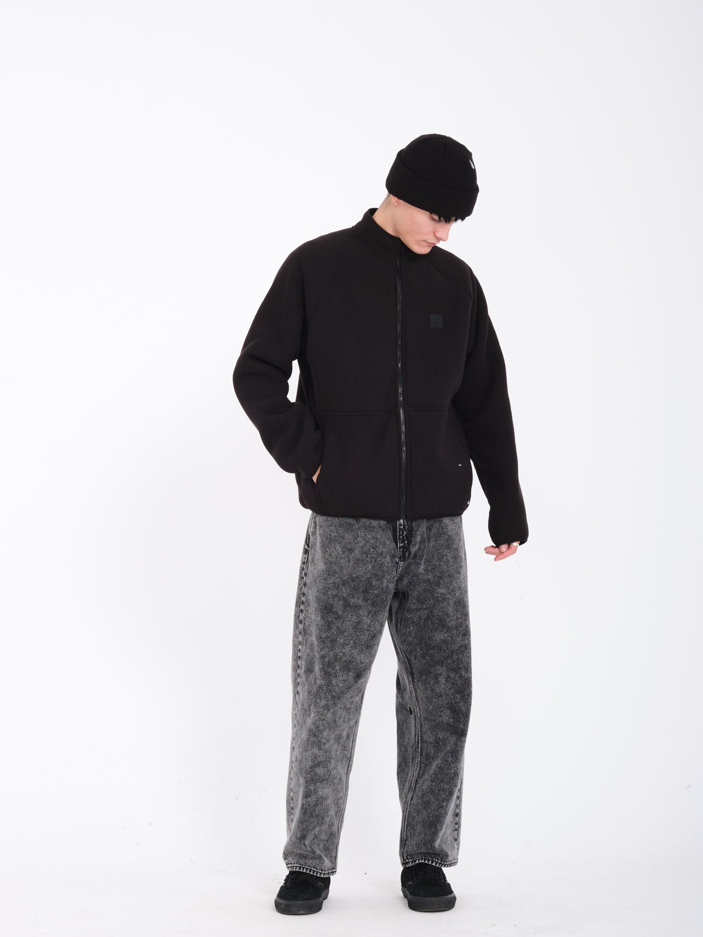 Runtime Grid Zip Sherpa Sweatshirt - BLACK - Men - Volcom EU