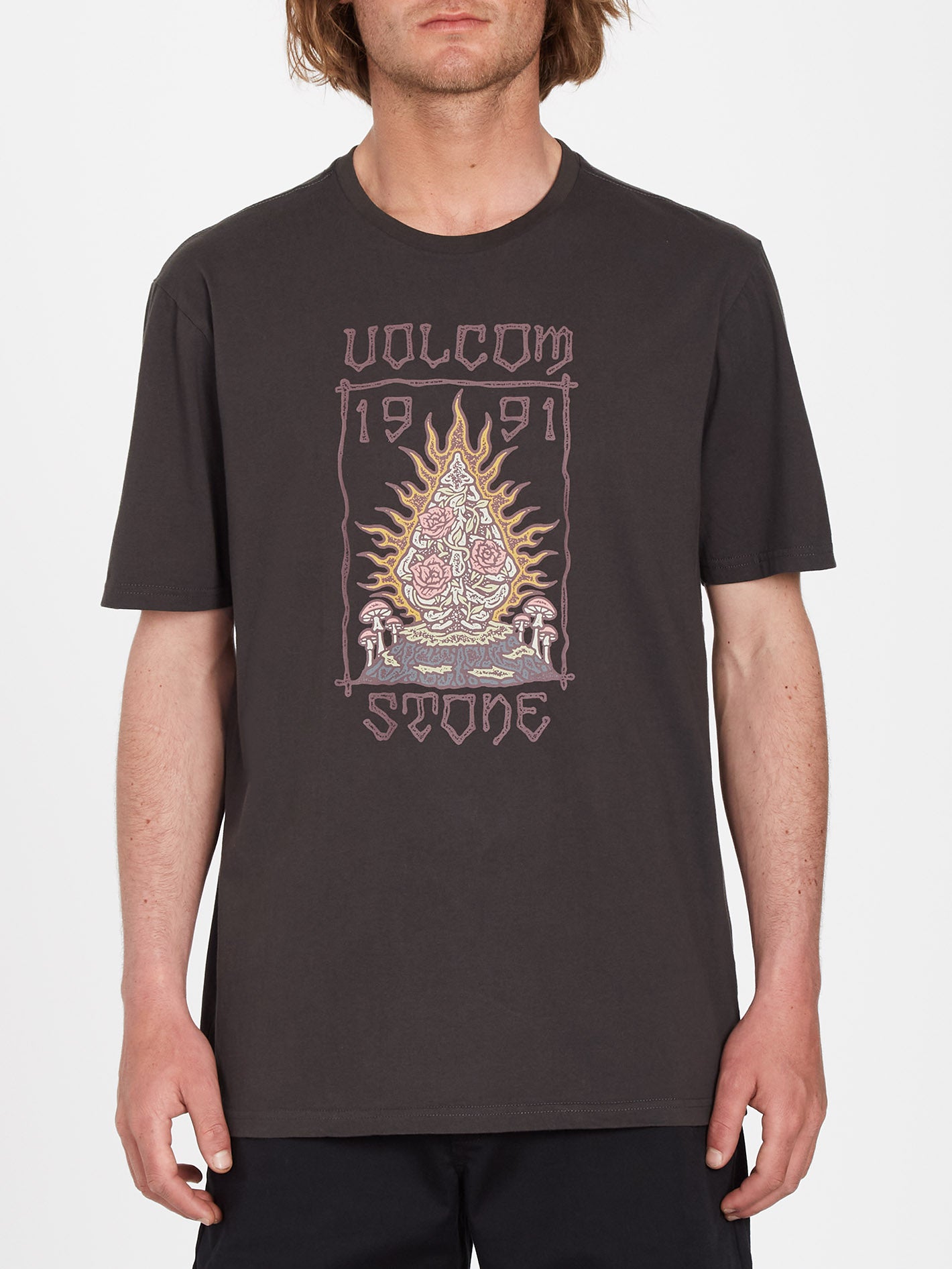 Caged Stone T-shirt - RINSED BLACK