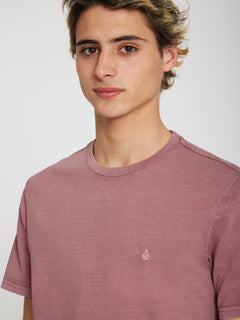 Solid Stone Emb T-shirt - ROSE BROWN