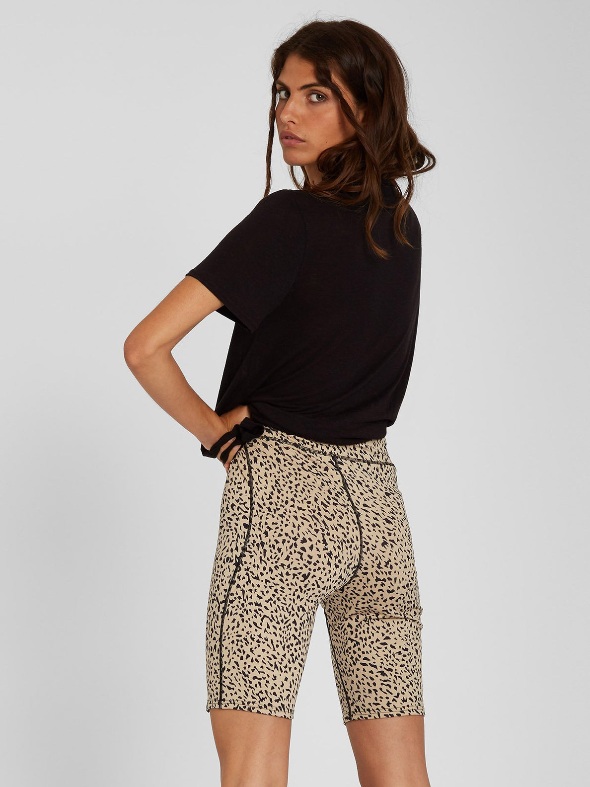 Free people shop leopard biker shorts