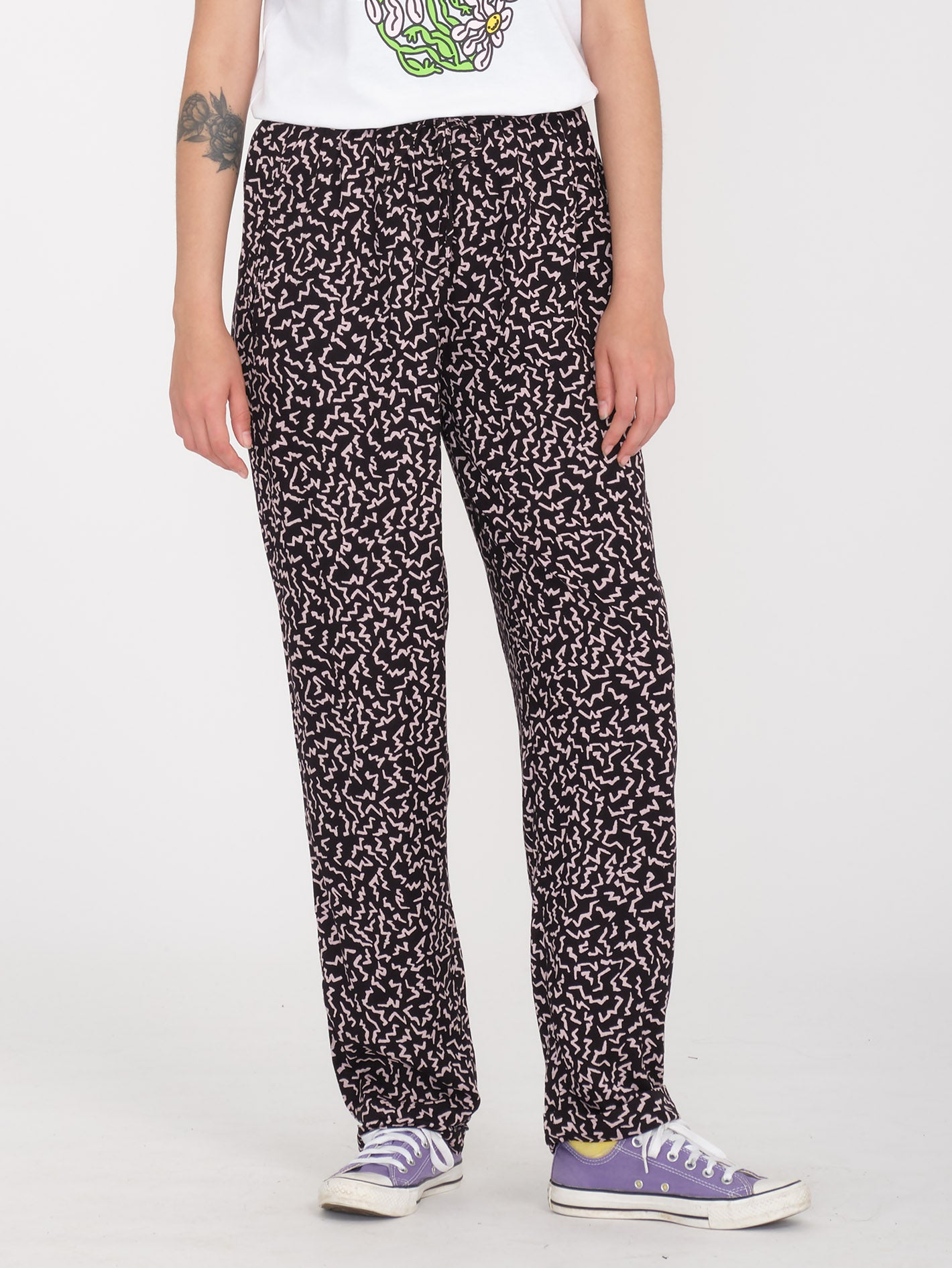 Surfpunk Elastic Waist Trousers - BLACK