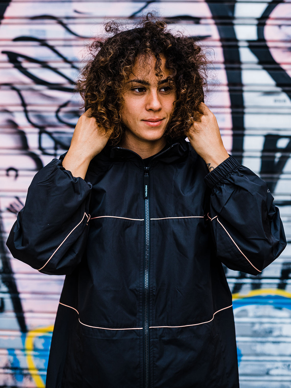 Black cheap oversized windbreaker