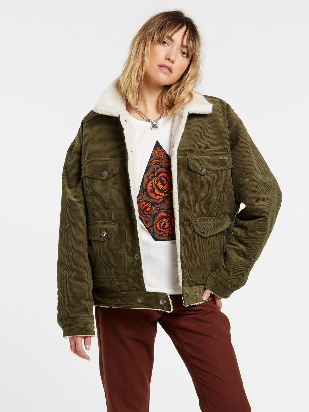 Woodstone Reversible Jacket OLIVE Volcom Europe