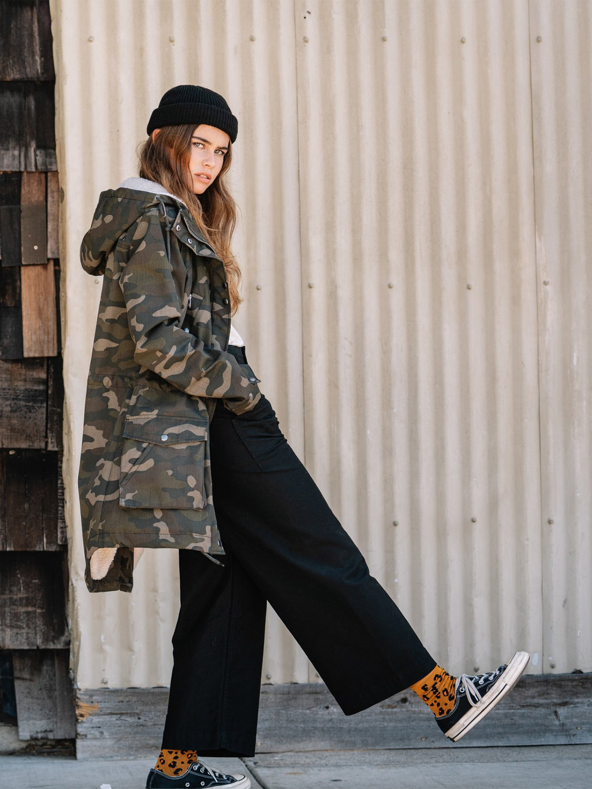 Volcom walk on cheap by parka dark camo