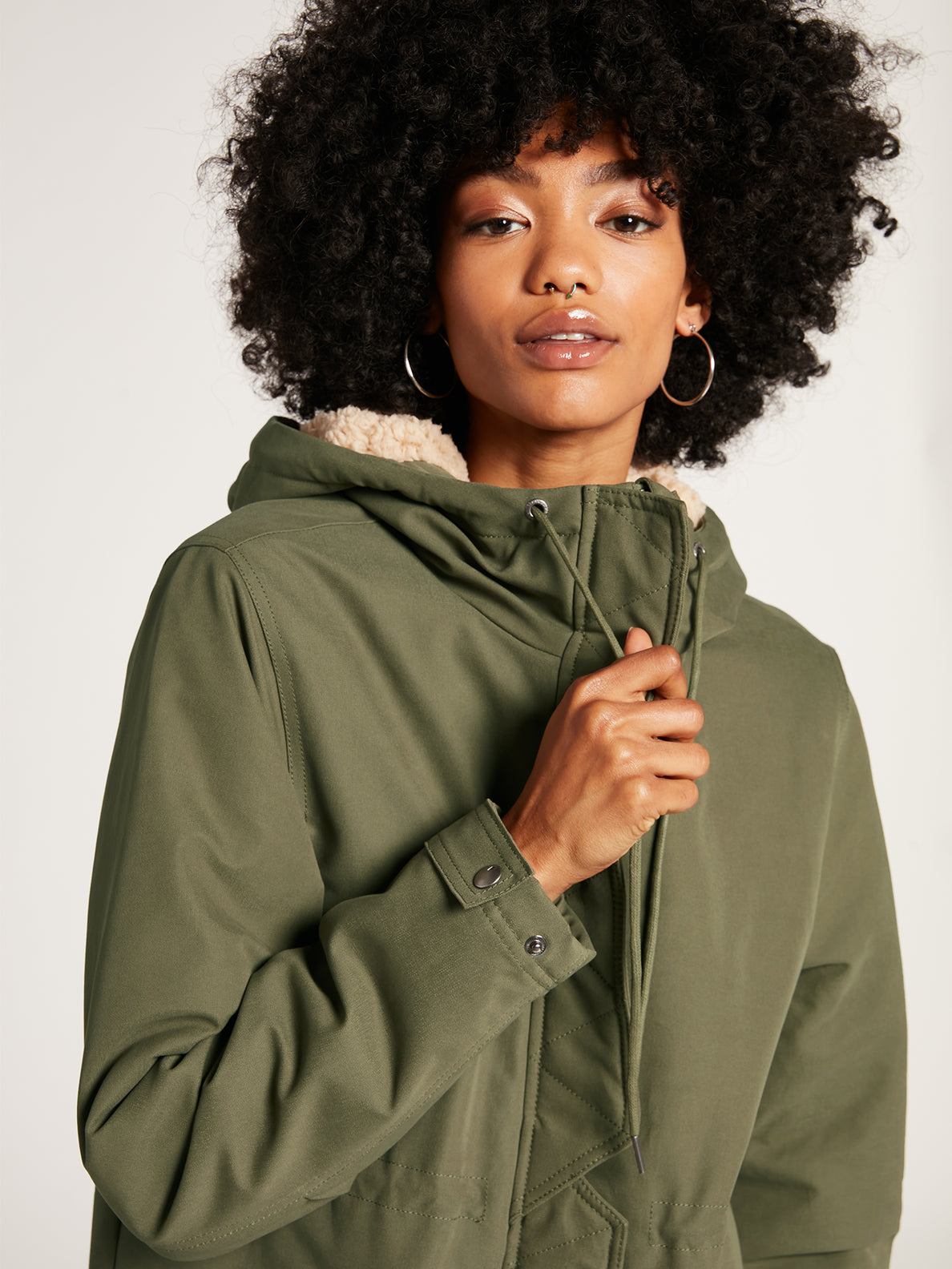 Army green hot sale parka womens