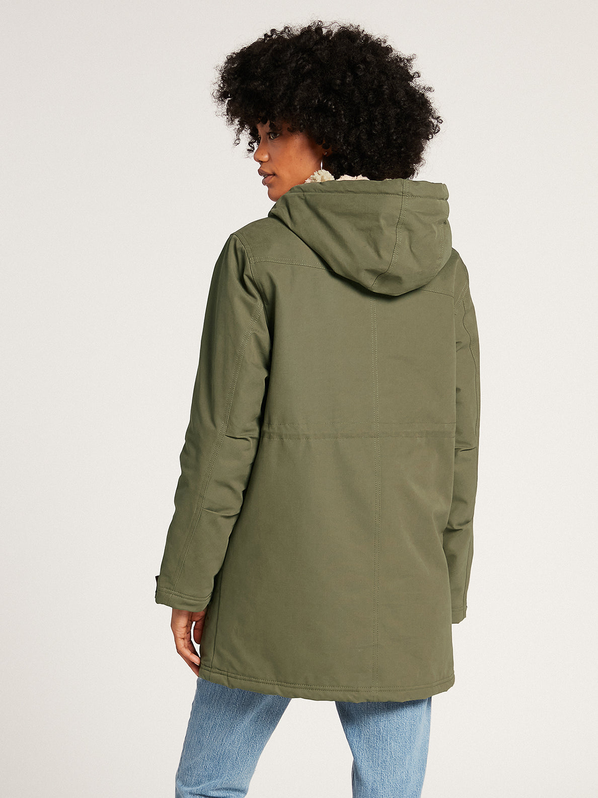 Army green fur lined parka shop