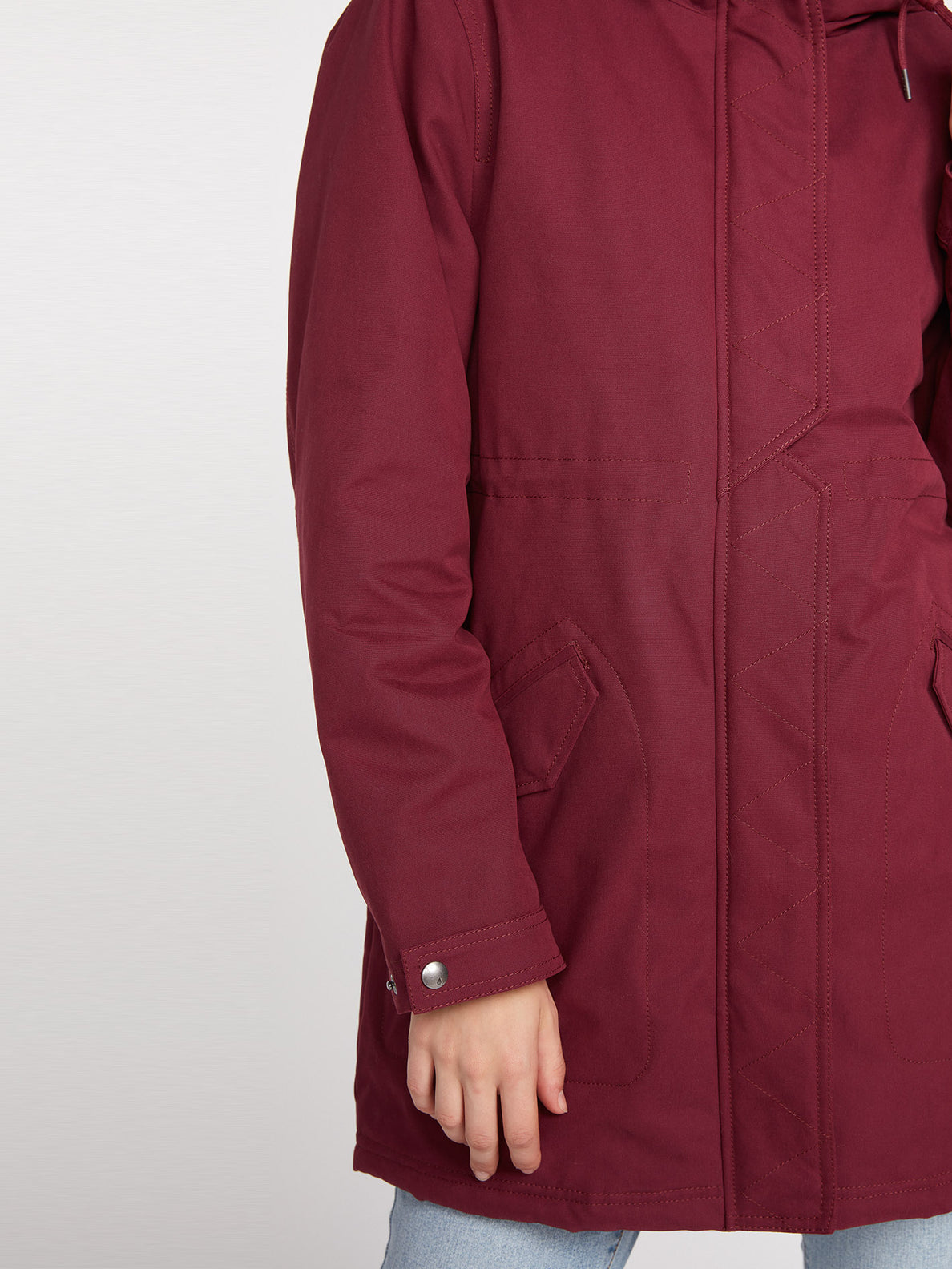 Volcom walk on by parka burgundy shop