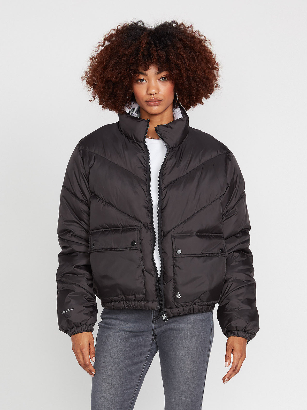 Down N Puff Jacket Reversible BLACK Volcom Europe