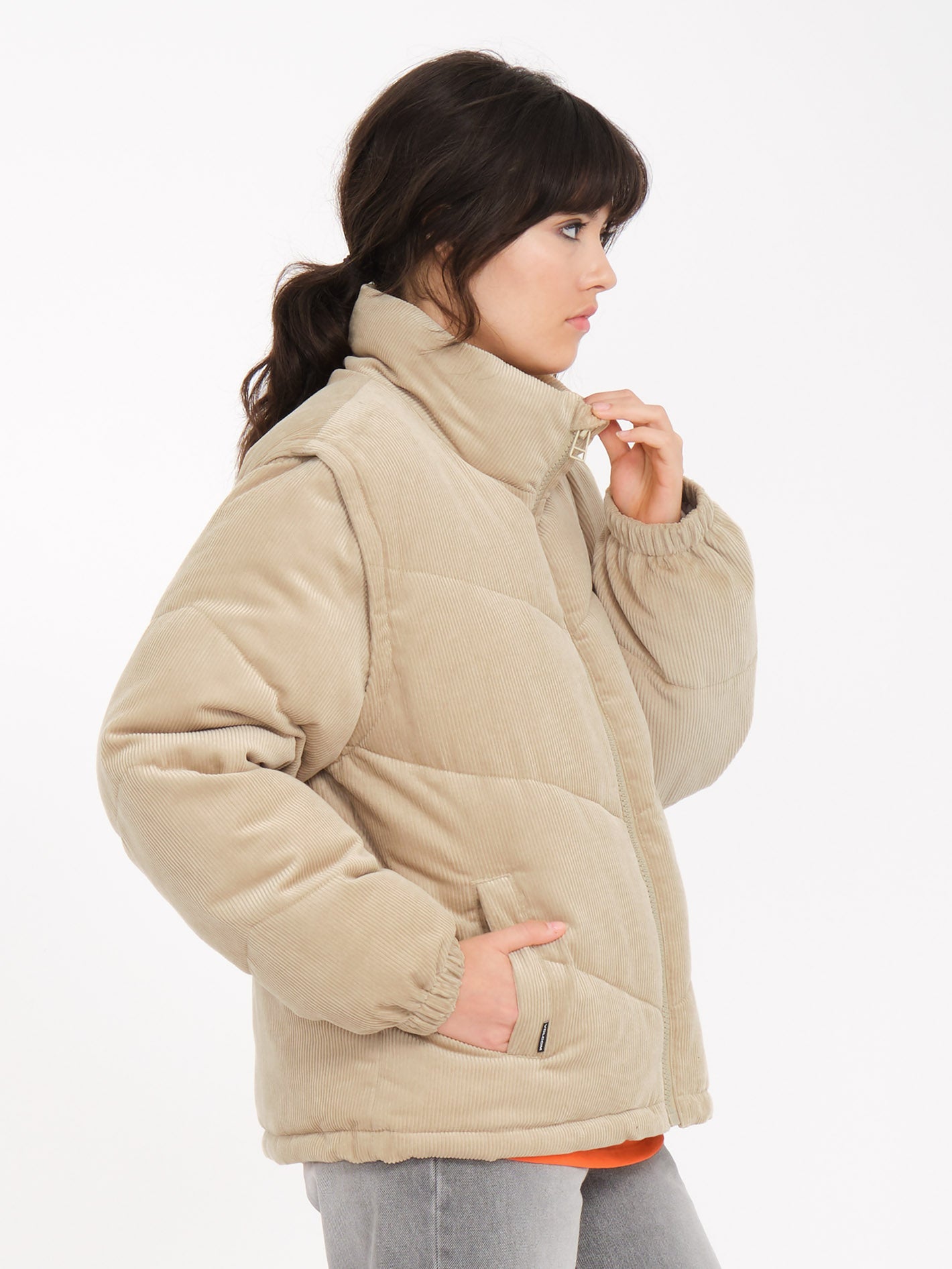 Cord'N Puff Jacket - KHAKI - Women - Volcom EU – Volcom Europe